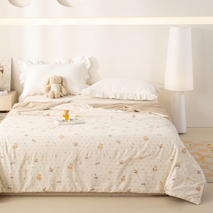 91家纺网 家纺一手货源 找家纺 米乐被业 2026新款仿棉凉感夏被被子被芯 可爱萌宠