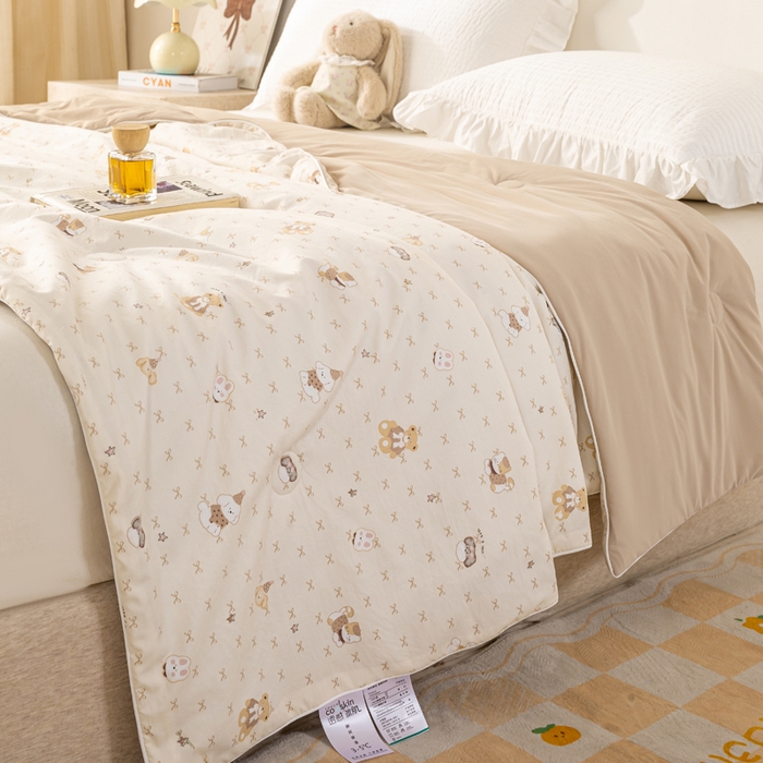 91家纺网 家纺一手货源 找家纺 米乐被业 2026新款仿棉凉感夏被被子被芯 可爱萌宠