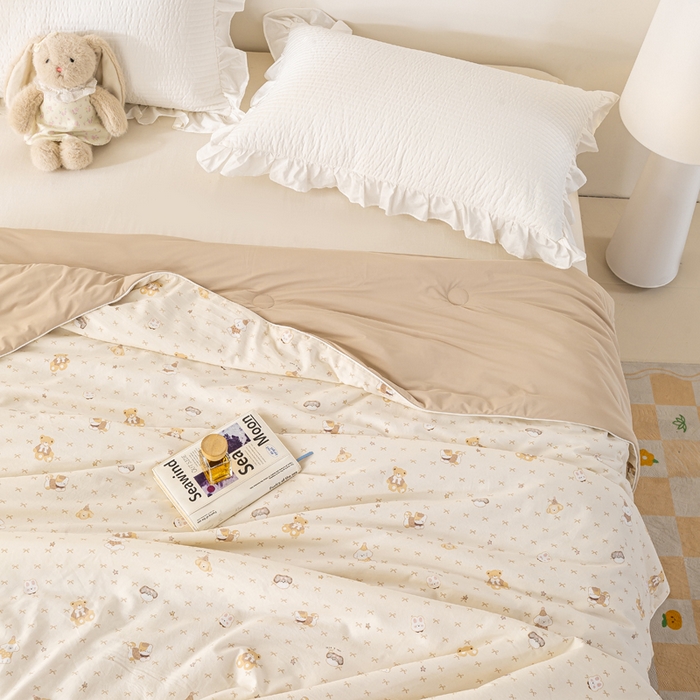 91家纺网 家纺一手货源 找家纺 米乐被业 2026新款仿棉凉感夏被被子被芯 可爱萌宠