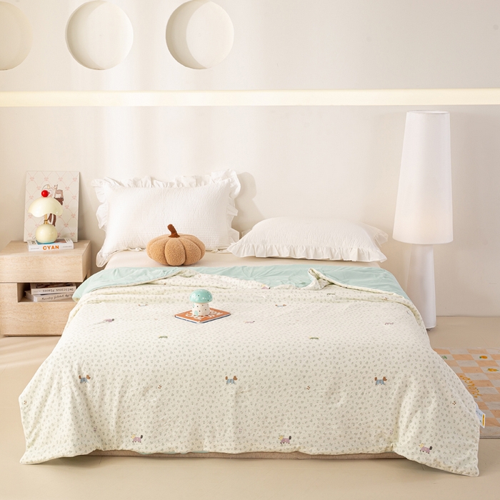 米乐被业 2026新款仿棉凉感夏被被子被芯 腊肠小狗