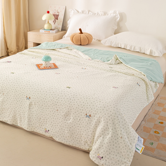 91家纺网 家纺一手货源 找家纺 米乐被业 2026新款仿棉凉感夏被被子被芯 腊肠小狗