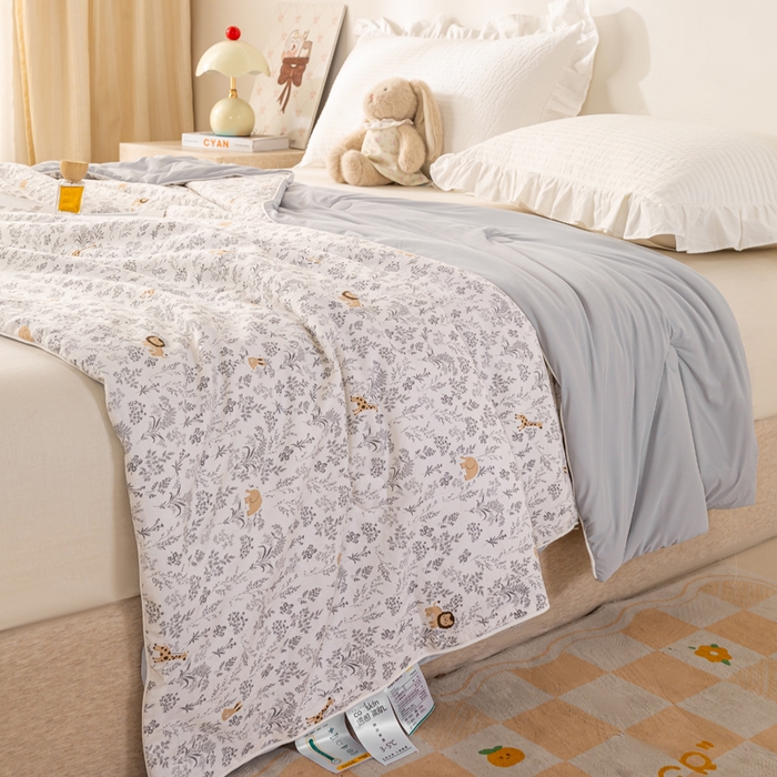 91家纺网 家纺一手货源 找家纺 米乐被业 2026新款仿棉凉感夏被被子被芯 森林世界