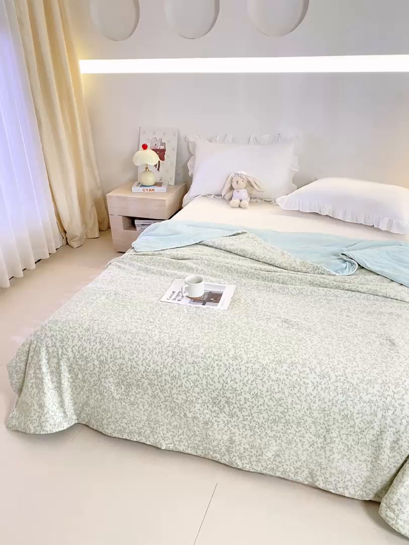 91家纺网 家纺一手货源 找家纺 米乐被业 2026新款仿棉凉感夏被被子被芯 芬芳