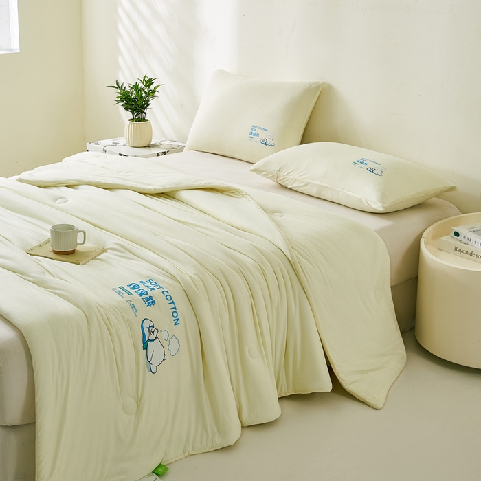 91家纺网 家纺一手货源 找家纺 益多眠 2026新款【性价最高】牛奶针织棉夏被夏凉被空调被柔软舒适被子被芯 奶白熊