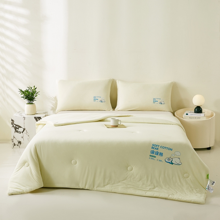 91家纺网 家纺一手货源 找家纺 益多眠 2026新款【性价最高】牛奶针织棉夏被夏凉被空调被柔软舒适被子被芯 奶白熊