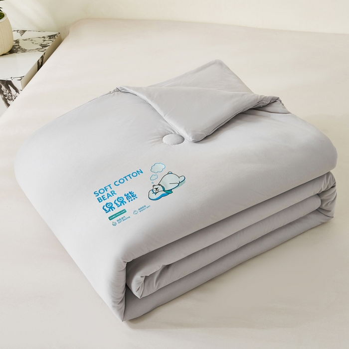 91家纺网 家纺一手货源 找家纺 益多眠 2026新款【性价最高】牛奶针织棉夏被夏凉被空调被柔软舒适被子被芯 云灰熊