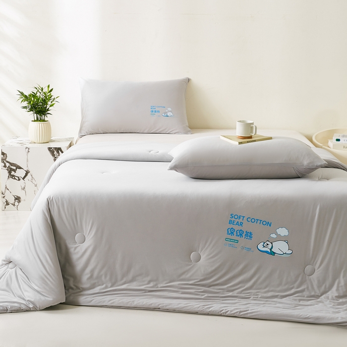 91家纺网 家纺一手货源 找家纺 益多眠 2026新款【性价最高】牛奶针织棉夏被夏凉被空调被柔软舒适被子被芯 云灰熊