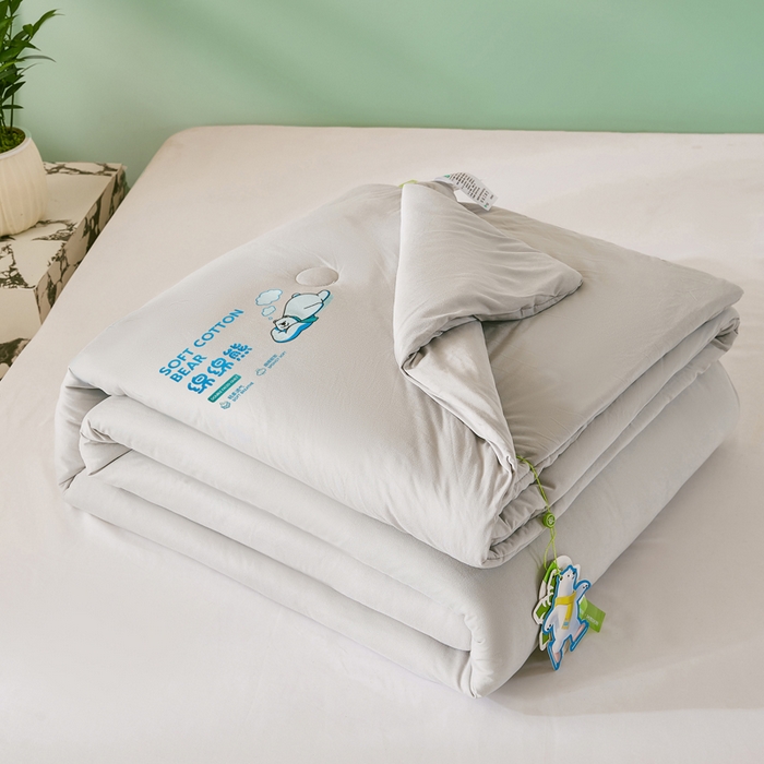 91家纺网 家纺一手货源 找家纺 益多眠 2026新款【性价最高】牛奶针织棉夏被夏凉被空调被柔软舒适被子被芯 云灰熊