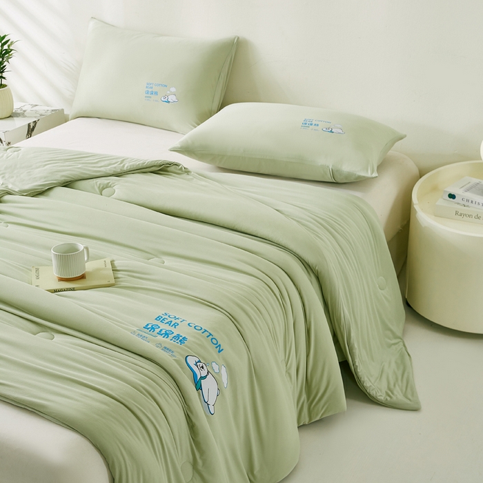 91家纺网 家纺一手货源 找家纺 益多眠 2026新款【性价最高】牛奶针织棉夏被夏凉被空调被柔软舒适被子被芯 青提熊