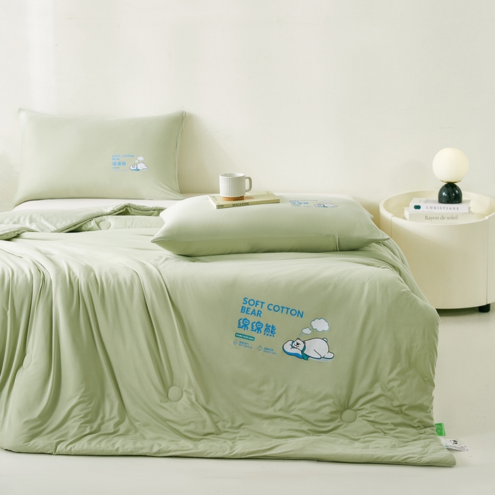 91家纺网 家纺一手货源 找家纺 益多眠 2026新款【性价最高】牛奶针织棉夏被夏凉被空调被柔软舒适被子被芯 青提熊