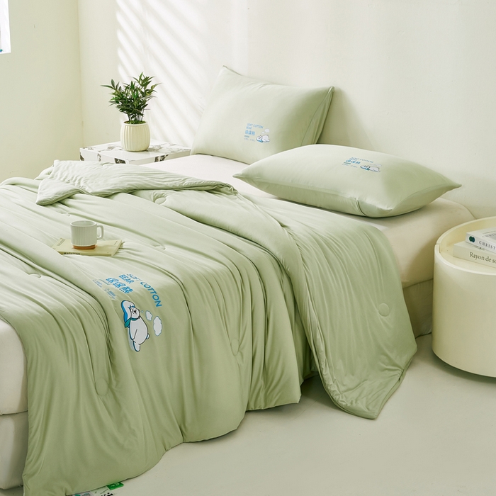 91家纺网 家纺一手货源 找家纺 益多眠 2026新款【性价最高】牛奶针织棉夏被夏凉被空调被柔软舒适被子被芯 青提熊