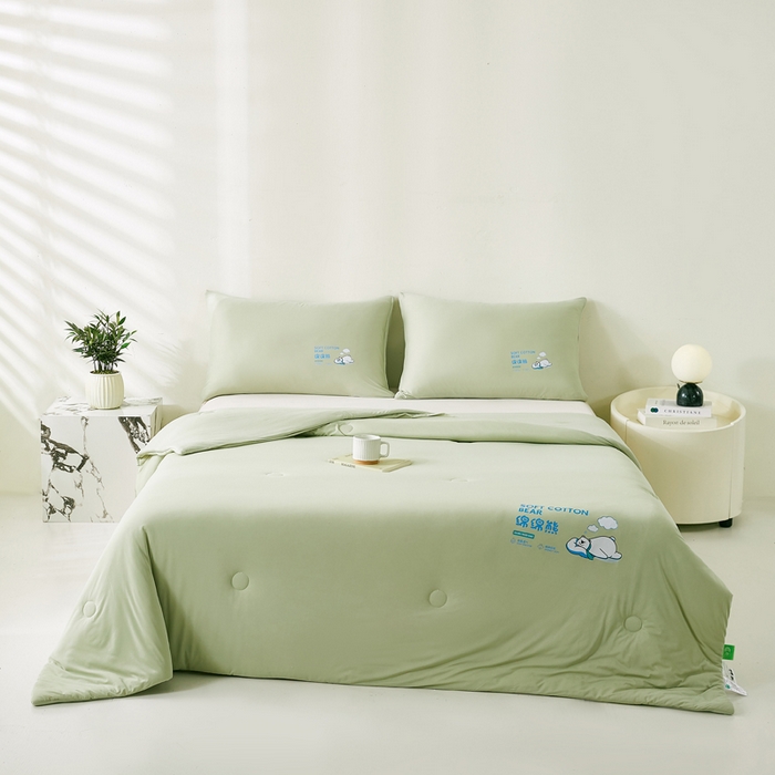 91家纺网 家纺一手货源 找家纺 益多眠 2026新款【性价最高】牛奶针织棉夏被夏凉被空调被柔软舒适被子被芯 青提熊