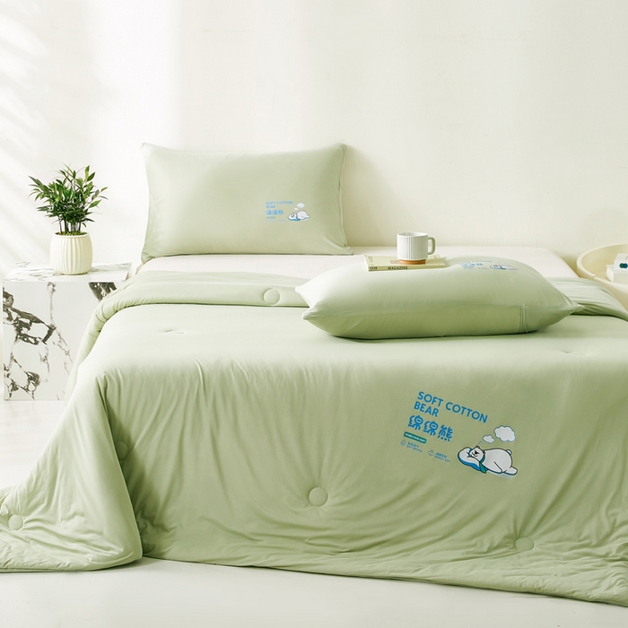 91家纺网 家纺一手货源 找家纺 益多眠 2026新款【性价最高】牛奶针织棉夏被夏凉被空调被柔软舒适被子被芯 青提熊