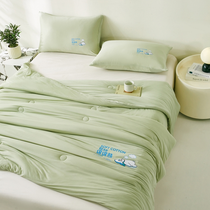 91家纺网 家纺一手货源 找家纺 益多眠 2026新款【性价最高】牛奶针织棉夏被夏凉被空调被柔软舒适被子被芯 青提熊