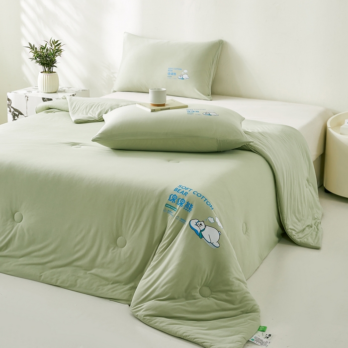 91家纺网 家纺一手货源 找家纺 益多眠 2026新款【性价最高】牛奶针织棉夏被夏凉被空调被柔软舒适被子被芯 青提熊