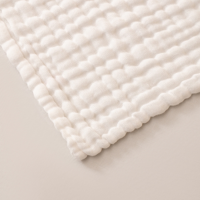 91家纺网 家纺一手货源 找家纺 萌飞 2026新款四层纱素色夏被被子被芯 毛巾被白色