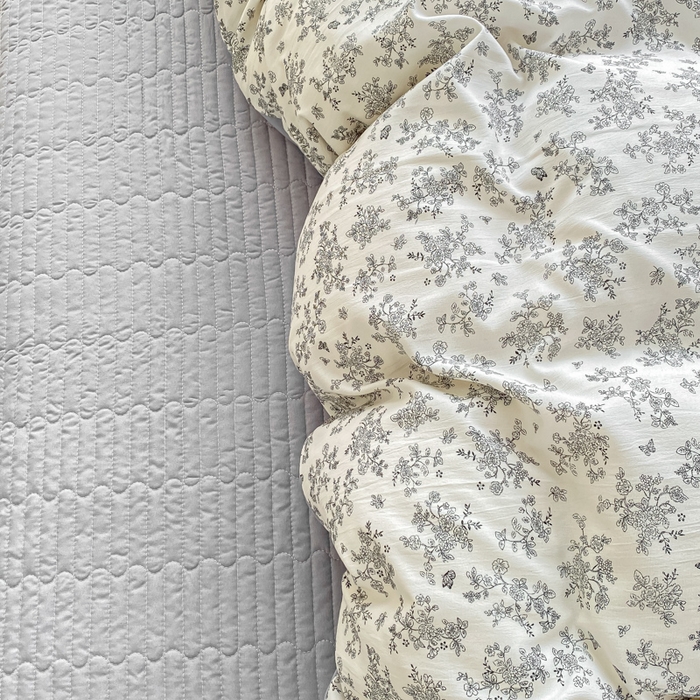 91家纺网 家纺一手货源 找家纺 仟网汇 2026新款针织棉双层纱床盖四件套夏被四件套 雾里看花