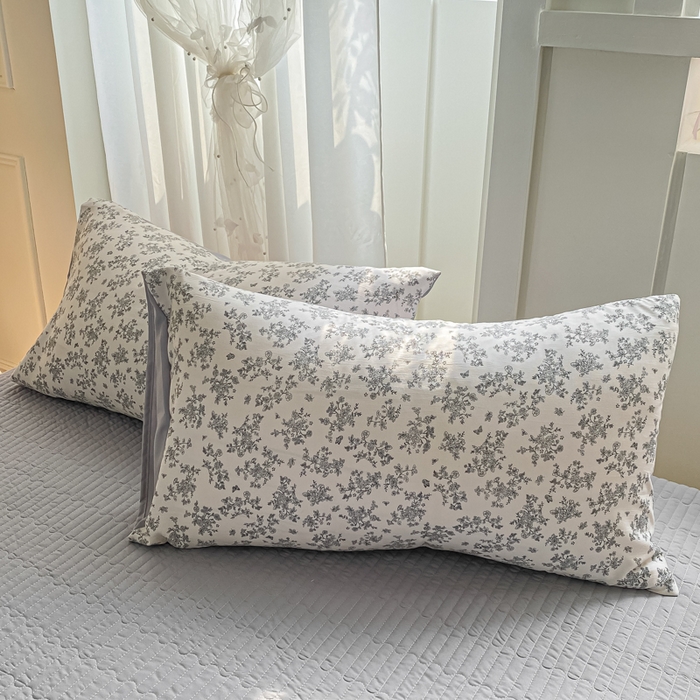 91家纺网 家纺一手货源 找家纺 仟网汇 2026新款针织棉双层纱床盖四件套夏被四件套 雾里看花