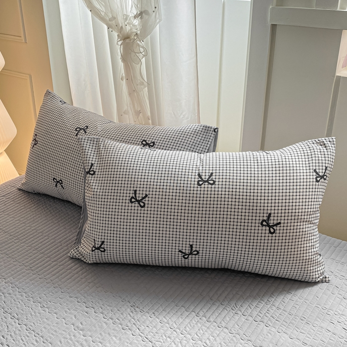 91家纺网 家纺一手货源 找家纺 仟网汇 2026新款针织棉双层纱床盖四件套夏被四件套 格韵