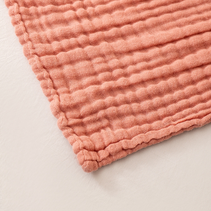 91家纺网 家纺一手货源 找家纺 萌飞 2026新款四层纱素色夏被被子被芯 毛巾被红色