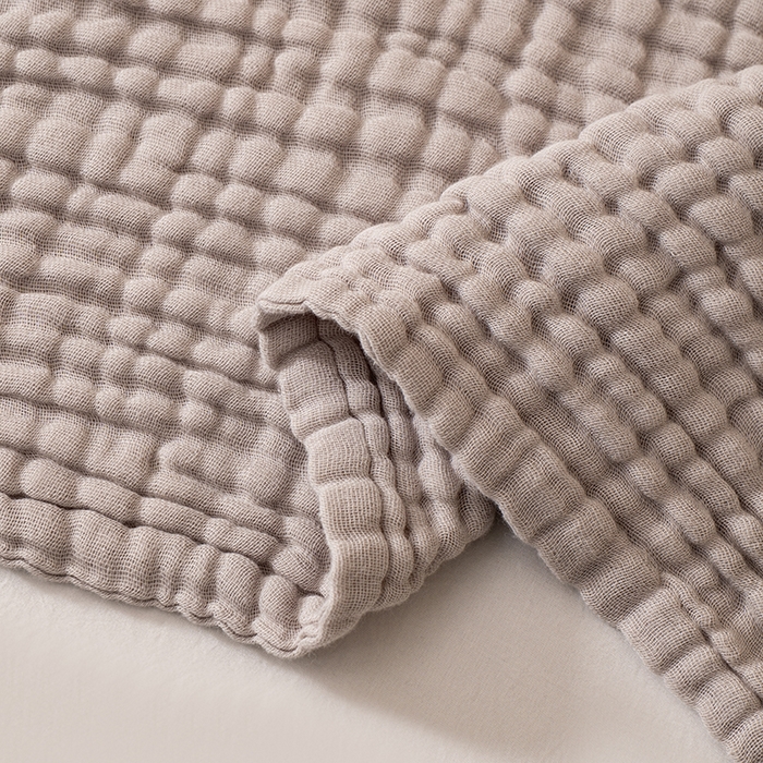 91家纺网 家纺一手货源 找家纺 萌飞 2026新款四层纱素色夏被被子被芯 毛巾被灰色