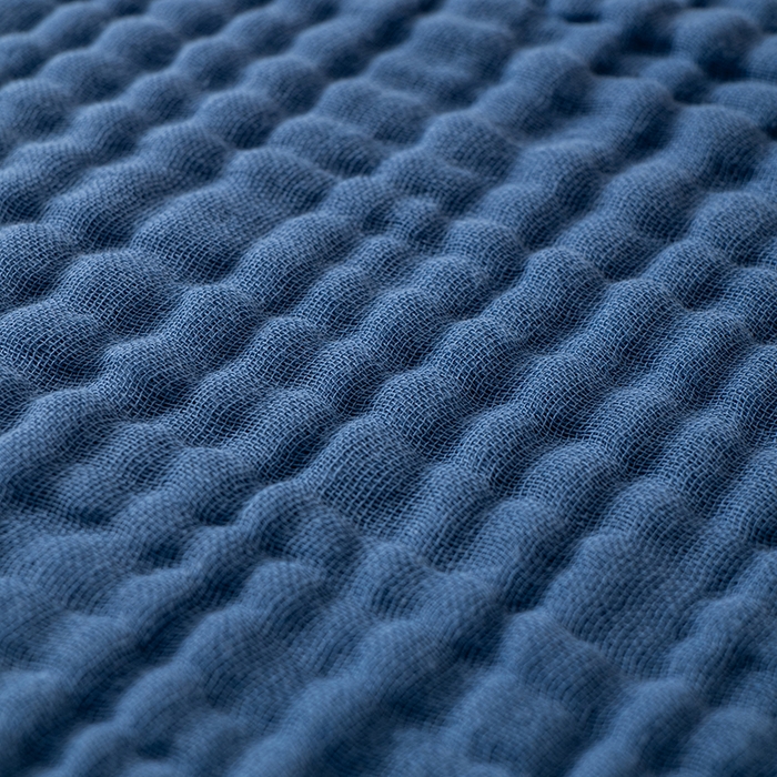 91家纺网 家纺一手货源 找家纺 萌飞 2026新款四层纱素色夏被被子被芯 毛巾被蓝色