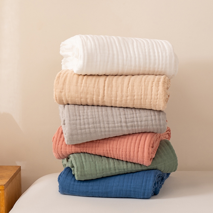 萌飞 2026新款四层纱素色夏被被子被芯 组合图