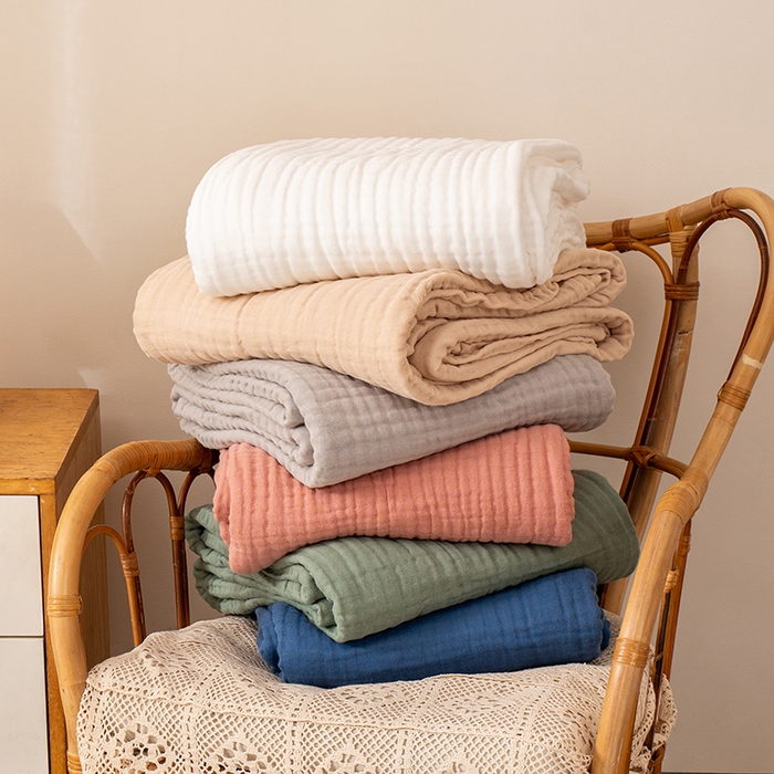 91家纺网 家纺一手货源 找家纺 萌飞 2026新款四层纱素色夏被被子被芯 组合图