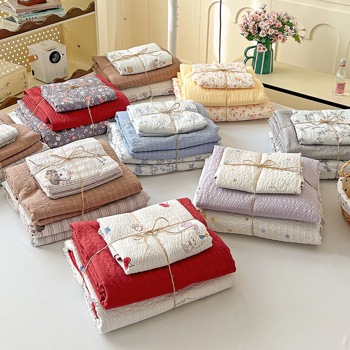 一比一 2026春夏新款泡芙棉泡芙纱印花四件套-简单款 组合图仅供展示不可下单