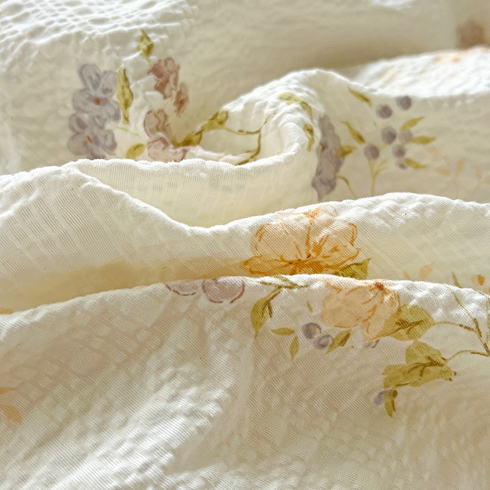 91家纺网 家纺一手货源 找家纺 一比一 2026春夏新款泡芙棉泡芙纱印花四件套-简单款 欢乐趴