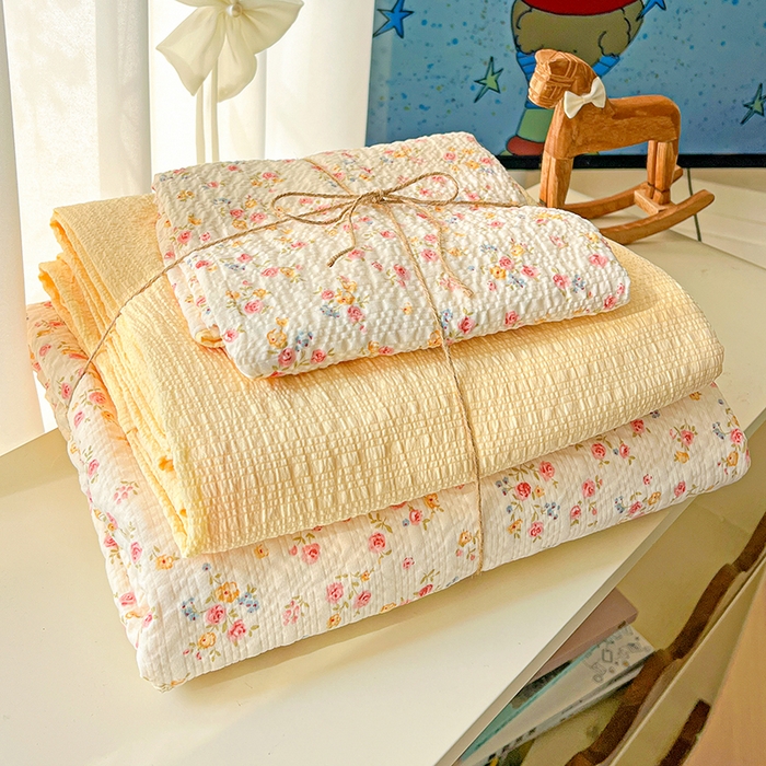 91家纺网 家纺一手货源 找家纺 一比一 2026春夏新款泡芙棉泡芙纱印花四件套-简单款 心愿