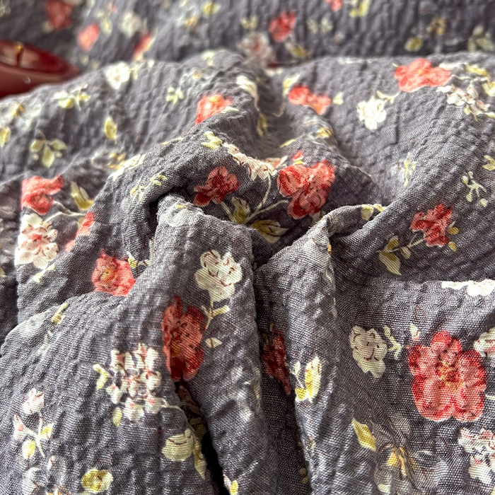 91家纺网 家纺一手货源 找家纺 一比一 2026春夏新款泡芙棉泡芙纱印花四件套-简单款 胭花集