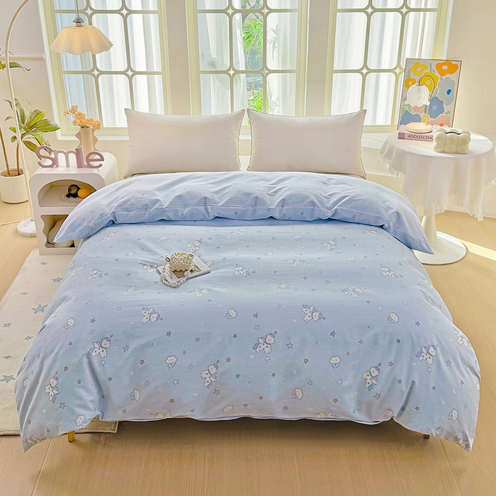 91家纺网 家纺一手货源 找家纺 （总1）安逸家纺 12868 新款全棉被套被罩学生宿舍纯棉单被套