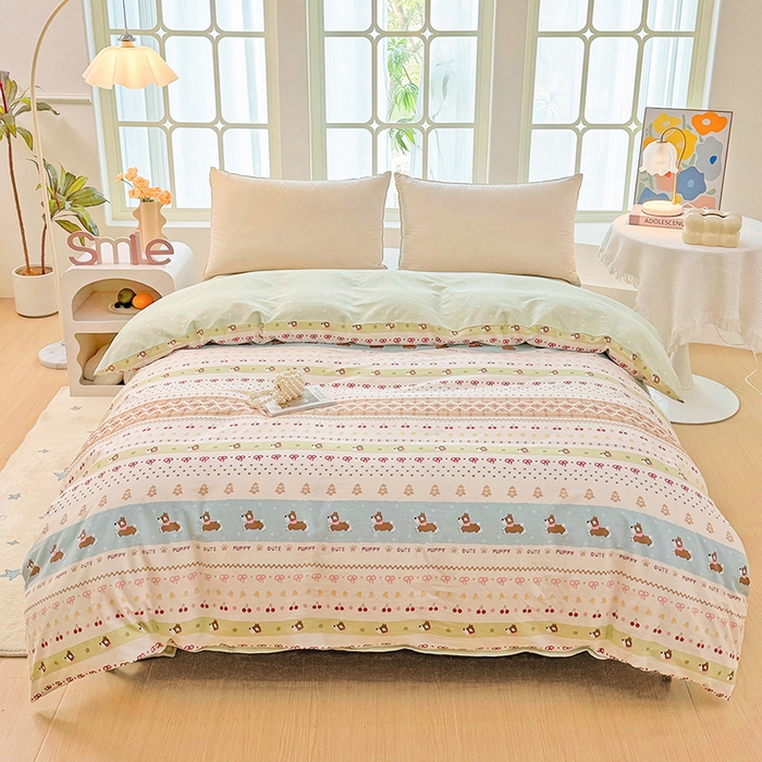 91家纺网 家纺一手货源 找家纺 （总1）安逸家纺 12868 新款全棉被套被罩学生宿舍纯棉单被套