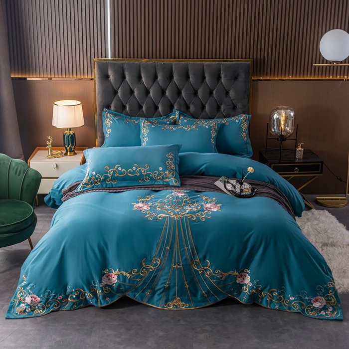 91家纺网 家纺一手货源 找家纺 （总）合欢（原天一阁） 2026新款锦棉斜纹长绒棉刺绣四件套