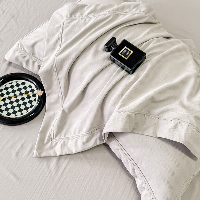 91家纺网 家纺一手货源 找家纺 合欢（原天一阁） 2026新款提花水洗棉糯糯棉四件套 玛卡-灰色