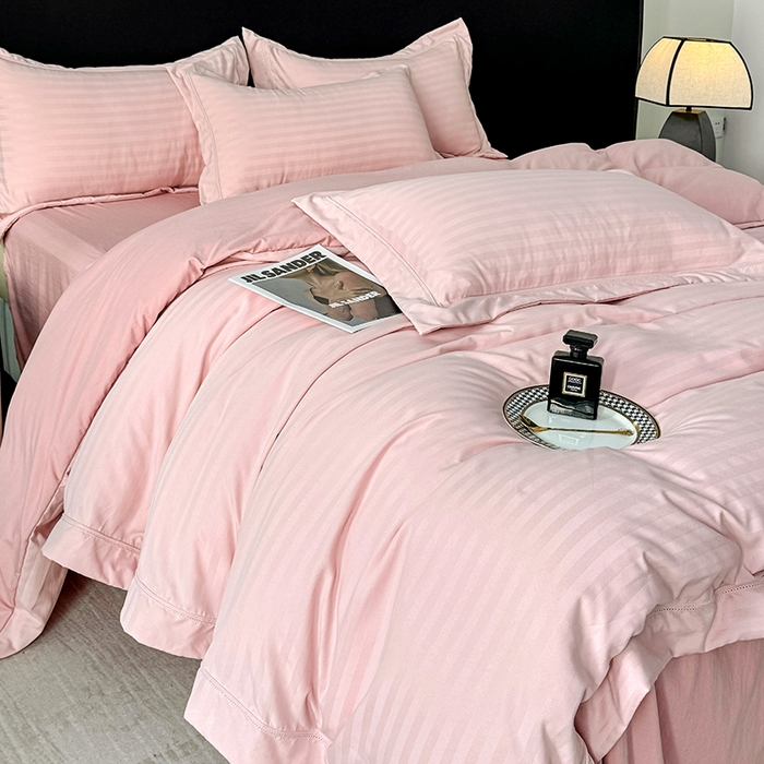 91家纺网 家纺一手货源 找家纺 合欢（原天一阁） 2026新款提花水洗棉糯糯棉四件套 玛卡-豆沙