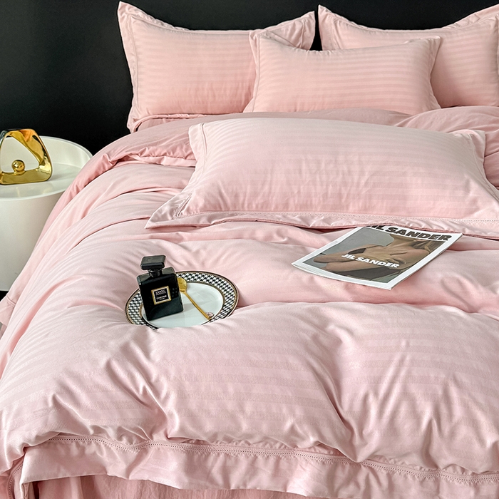 91家纺网 家纺一手货源 找家纺 合欢（原天一阁） 2026新款提花水洗棉糯糯棉四件套 玛卡-豆沙