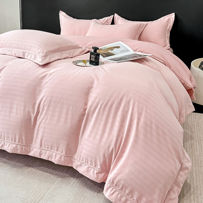 91家纺网 家纺一手货源 找家纺 合欢（原天一阁） 2026新款提花水洗棉糯糯棉四件套 玛卡-豆沙