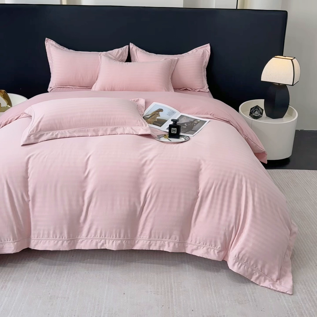 91家纺网 家纺一手货源 找家纺 合欢（原天一阁） 2026新款提花水洗棉糯糯棉四件套 玛卡-豆沙