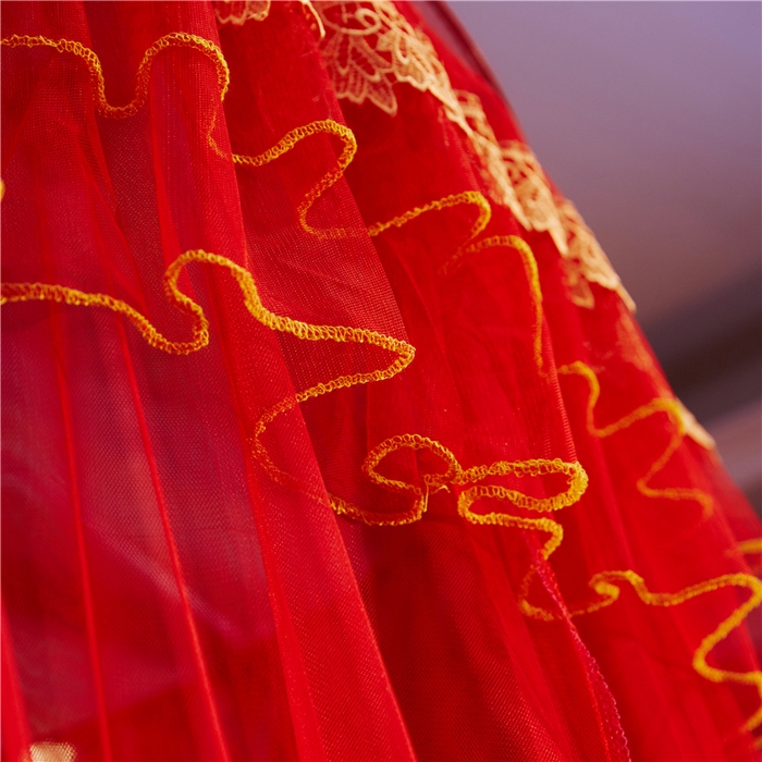 91家纺网 家纺一手货源 找家纺 （总）舞夜盛世 2026新款欧式宫廷圆顶吊顶蚊帐—刺绣款-大红