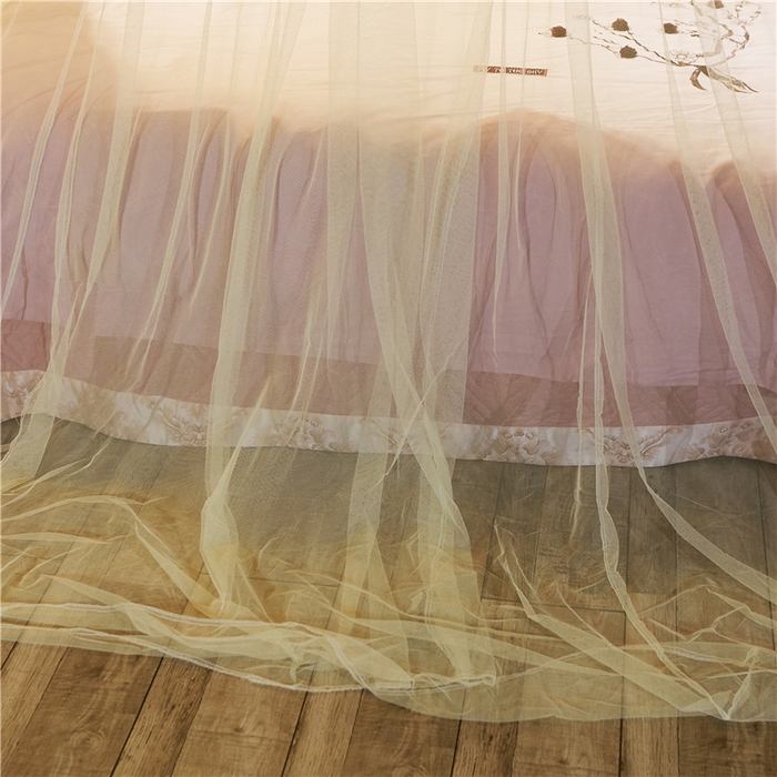 91家纺网 家纺一手货源 找家纺 舞夜盛世 2026新款直径1.2米/吊挂圆顶吊顶落地蚊帐-常年有货-D-2 D2-黄色