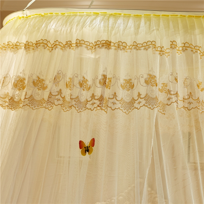 91家纺网 家纺一手货源 找家纺 舞夜盛世 2026新款直径1.2米/吊挂圆顶吊顶落地蚊帐-常年有货-D-2 D2-黄色