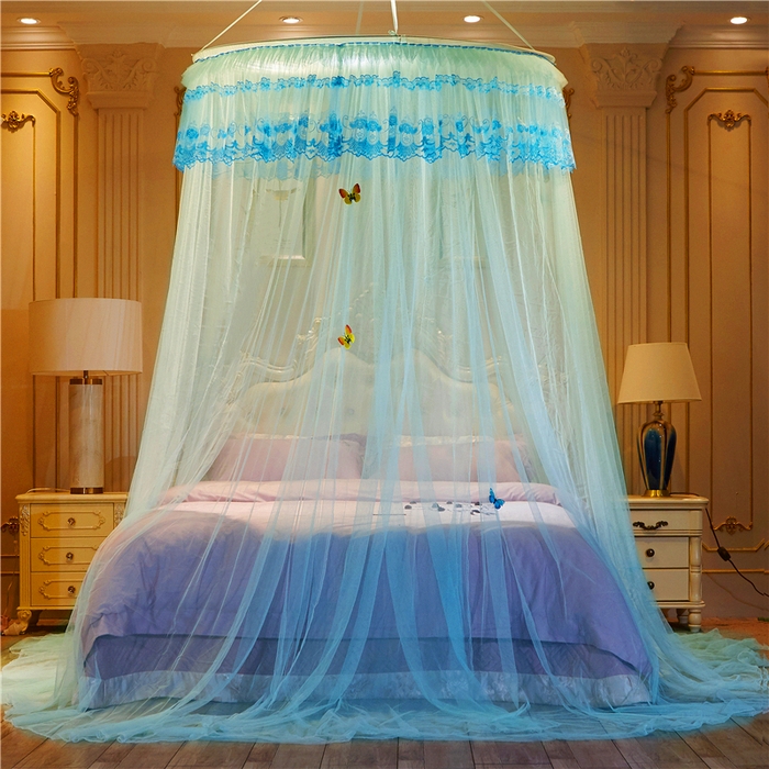 91家纺网 家纺一手货源 找家纺 舞夜盛世 2026新款直径1.2米/吊挂圆顶吊顶落地蚊帐-常年有货-D-2 D2-水绿