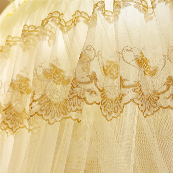 91家纺网 家纺一手货源 找家纺 舞夜盛世 2026新款直径1.2米/吊挂圆顶吊顶落地蚊帐-常年有货-D-2 D2-黄色