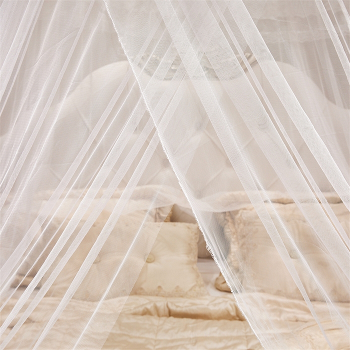 91家纺网 家纺一手货源 找家纺 舞夜盛世 2026新款圆顶吊床款唯美浪漫双层小花边蚊帐 Y-01-白色