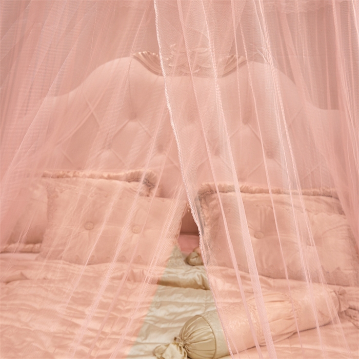 91家纺网 家纺一手货源 找家纺 舞夜盛世 2026新款圆顶吊床款唯美浪漫双层小花边蚊帐 Y-01-玉色