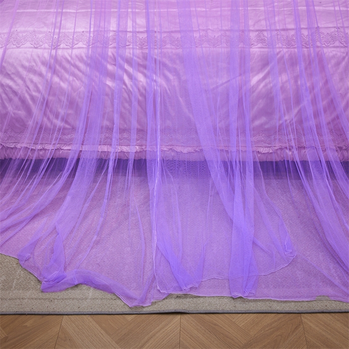 91家纺网 家纺一手货源 找家纺 舞夜盛世 2026新款圆顶吊床款唯美浪漫双层小花边蚊帐 Y-01-紫色