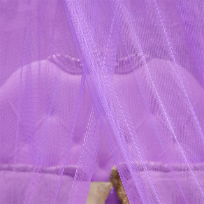 91家纺网 家纺一手货源 找家纺 舞夜盛世 2026新款圆顶吊床款唯美浪漫双层小花边蚊帐 Y-01-紫色