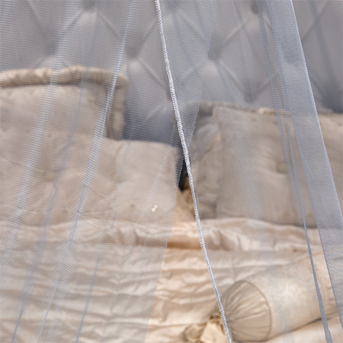 91家纺网 家纺一手货源 找家纺 舞夜盛世 2026新款圆顶吊床款唯美浪漫双层小花边蚊帐 Y-01-灰色